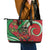 Mele Kalikimaka Hawaii Leather Tote Bag Mongoose Santa With Ohia Lehua