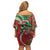 Mele Kalikimaka Hawaii Off Shoulder Short Dress Mongoose Santa With Ohia Lehua