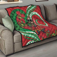 Mele Kalikimaka Hawaii Quilt Mongoose Santa With Ohia Lehua