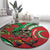 Mele Kalikimaka Hawaii Round Carpet Mongoose Santa With Ohia Lehua