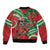 Mele Kalikimaka Hawaii Sleeve Zip Bomber Jacket Mongoose Santa With Ohia Lehua