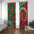 Mele Kalikimaka Hawaii Window Curtain Mongoose Santa With Ohia Lehua