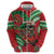 Mele Kalikimaka Hawaii Zip Hoodie Mongoose Santa With Ohia Lehua