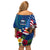 United States And Samoa Off Shoulder Short Dress USA Flag Eagle Mix Samoan Coat Of Arms LT14 - Polynesian Pride