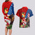 United States And Tonga Couples Matching Long Sleeve Bodycon Dress and Hawaiian Shirt USA Flag Eagle Mix Tongan Coat Of Arms Ngatu Pattern LT14 - Polynesian Pride