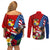 United States And Tonga Couples Matching Off Shoulder Short Dress and Long Sleeve Button Shirt USA Flag Eagle Mix Tongan Coat Of Arms Ngatu Pattern LT14 - Polynesian Pride