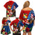 United States And Tonga Family Matching Off Shoulder Short Dress and Hawaiian Shirt USA Flag Eagle Mix Tongan Coat Of Arms Ngatu Pattern LT14 - Polynesian Pride