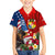 United States And Tonga Family Matching Off Shoulder Short Dress and Hawaiian Shirt USA Flag Eagle Mix Tongan Coat Of Arms Ngatu Pattern LT14 Son's Shirt Blue - Polynesian Pride