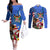 United States And Fiji Couples Matching Off The Shoulder Long Sleeve Dress and Long Sleeve Button Shirt USA Flag Eagle Mix Fijian Coat Of Arms Tapa Pattern LT14 Blue - Polynesian Pride