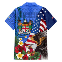 United States And Fiji Family Matching Summer Maxi Dress and Hawaiian Shirt USA Flag Eagle Mix Fijian Coat Of Arms Tapa Pattern LT14 - Polynesian Pride