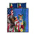 United States And Fiji Quilt Bed Set USA Flag Eagle Mix Fijian Coat Of Arms Tapa Pattern LT14 Blue - Polynesian Pride