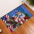 United States And Fiji Rubber Doormat USA Flag Eagle Mix Fijian Coat Of Arms Tapa Pattern LT14 Blue - Polynesian Pride