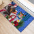 United States And Fiji Rubber Doormat USA Flag Eagle Mix Fijian Coat Of Arms Tapa Pattern LT14 - Polynesian Pride