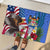 United States And Fiji Rubber Doormat USA Flag Eagle Mix Fijian Coat Of Arms Tapa Pattern LT14 - Polynesian Pride