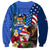 United States And Fiji Sweatshirt USA Flag Eagle Mix Fijian Coat Of Arms Tapa Pattern LT14 - Polynesian Pride