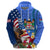 United States And Fiji Zip Hoodie USA Flag Eagle Mix Fijian Coat Of Arms Tapa Pattern LT14 - Polynesian Pride