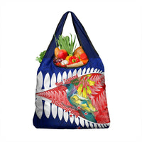 New Zealand Waitangi Day Grocery Bag NZ Maori Tui Bird With Kowhai Flowers