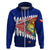 New Zealand Waitangi Day Hoodie NZ Maori Tui Bird With Kowhai Flowers LT14 Zip Hoodie Blue - Polynesian Pride