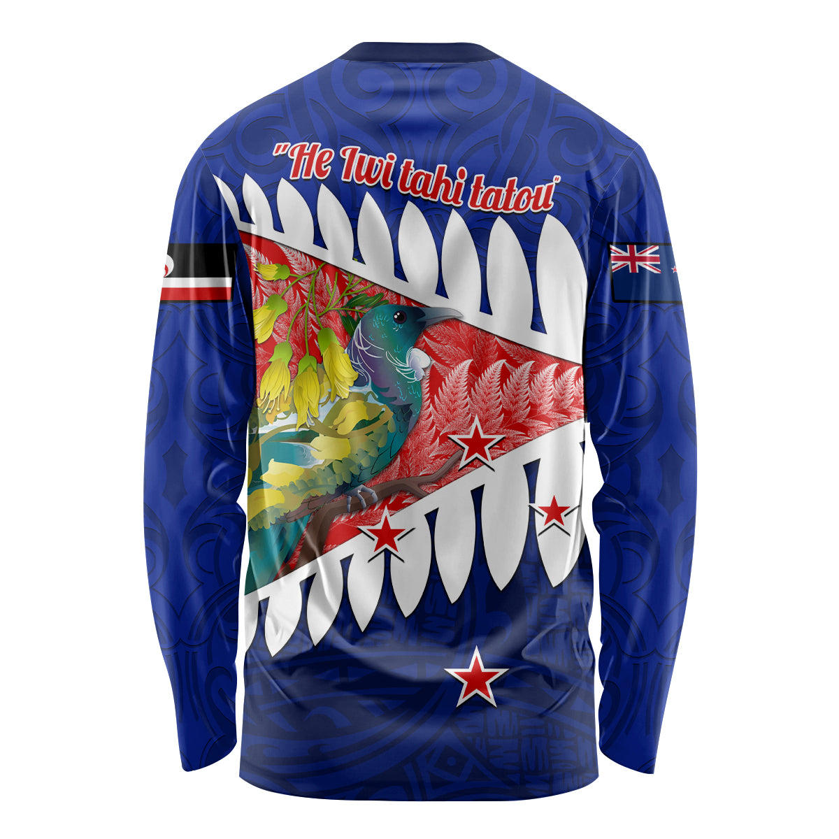 New Zealand Waitangi Day Long Sleeve Shirt NZ Maori Tui Bird With Kowhai Flowers LT14 - Polynesian Pride