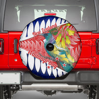 New Zealand Waitangi Day Spare Tire Cover NZ Maori Tui Bird With Kowhai Flowers LT14 - Polynesian Pride