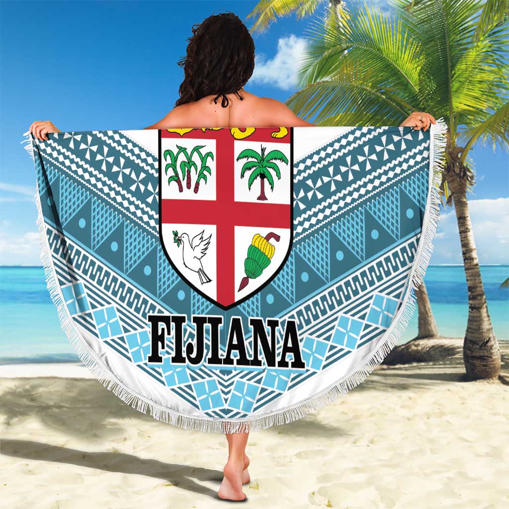 Custom Fiji Tapa Rugby 2025 Beach Blanket Go Champions Fijiana