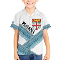 Custom Fiji Tapa Rugby 2025 Family Matching Off The Shoulder Long Sleeve Dress and Hawaiian Shirt Go Champions Fijiana
