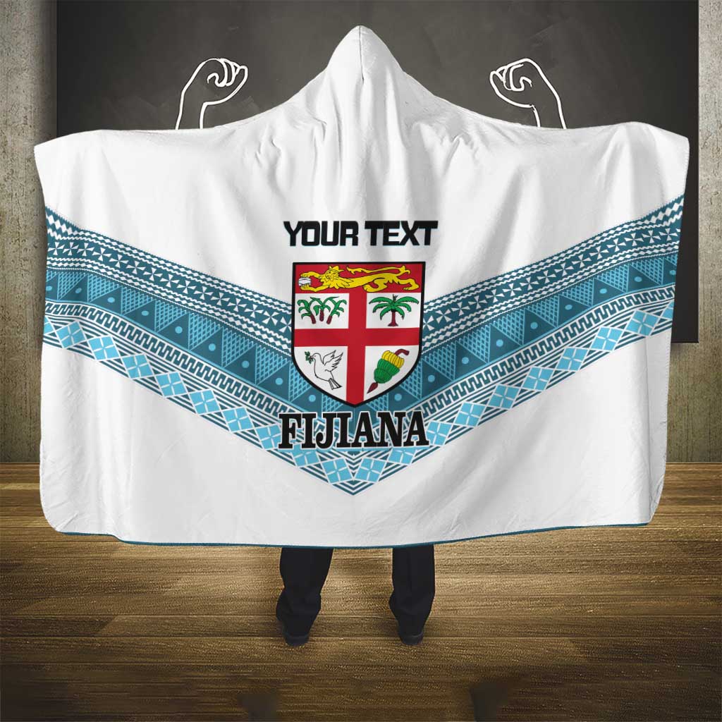 Custom Fiji Tapa Rugby 2025 Hooded Blanket Go Champions Fijiana