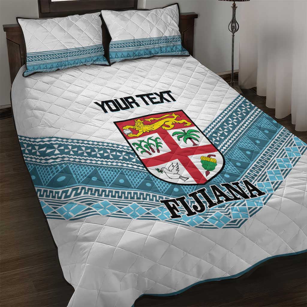 Custom Fiji Tapa Rugby 2025 Quilt Bed Set Go Champions Fijiana