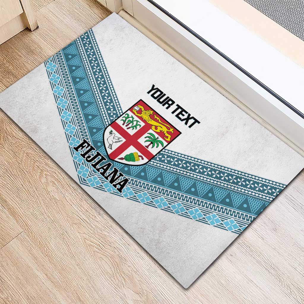 Custom Fiji Tapa Rugby 2025 Rubber Doormat Go Champions Fijiana