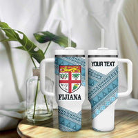 Custom Fiji Tapa Rugby 2025 Tumbler With Handle Go Champions Fijiana