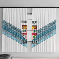 Custom Fiji Tapa Rugby 2025 Window Curtain Go Champions Fijiana