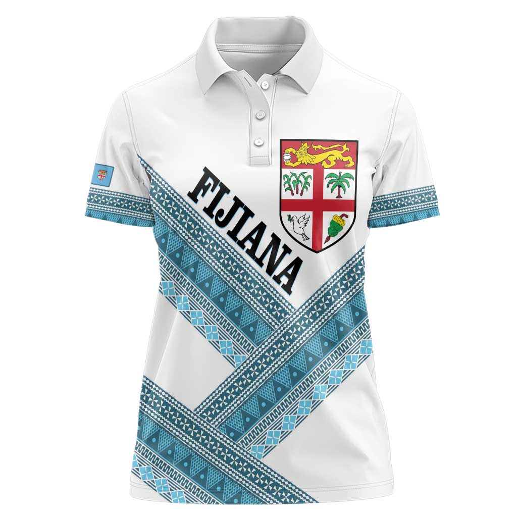 Custom Fiji Tapa Rugby 2025 Women Polo Shirt Go Champions Fijiana