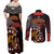 Cook Islands ANZAC Day Couples Matching Off Shoulder Maxi Dress and Long Sleeve Button Shirt Poppies With Sea Turtle LT14 - Polynesian Pride