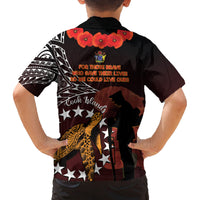 Cook Islands ANZAC Day Family Matching Long Sleeve Bodycon Dress and Hawaiian Shirt Poppies With Sea Turtle LT14 - Polynesian Pride