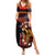 Cook Islands ANZAC Day Summer Maxi Dress Poppies With Sea Turtle LT14 Women Red - Polynesian Pride