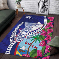 Biba Guam Liberation Day Area Rug Tano y Chamoru Latte Stone Blue