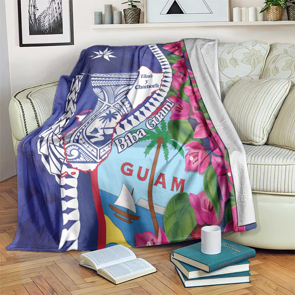 Biba Guam Liberation Day Blanket Tano y Chamoru Latte Stone Blue