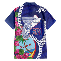 Biba Guam Liberation Day Family Matching Long Sleeve Bodycon Dress and Hawaiian Shirt Tano y Chamoru Latte Stone Blue LT14 - Polynesian Pride