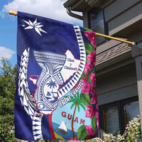 Biba Guam Liberation Day Garden Flag Tano y Chamoru Latte Stone Blue