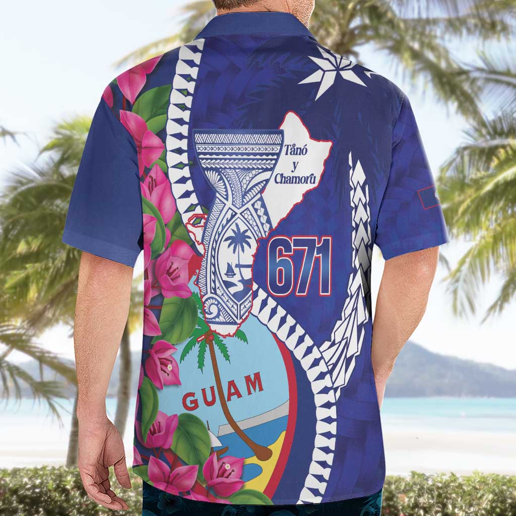 Biba Guam Liberation Day Hawaiian Shirt Tano y Chamoru Latte Stone Blue