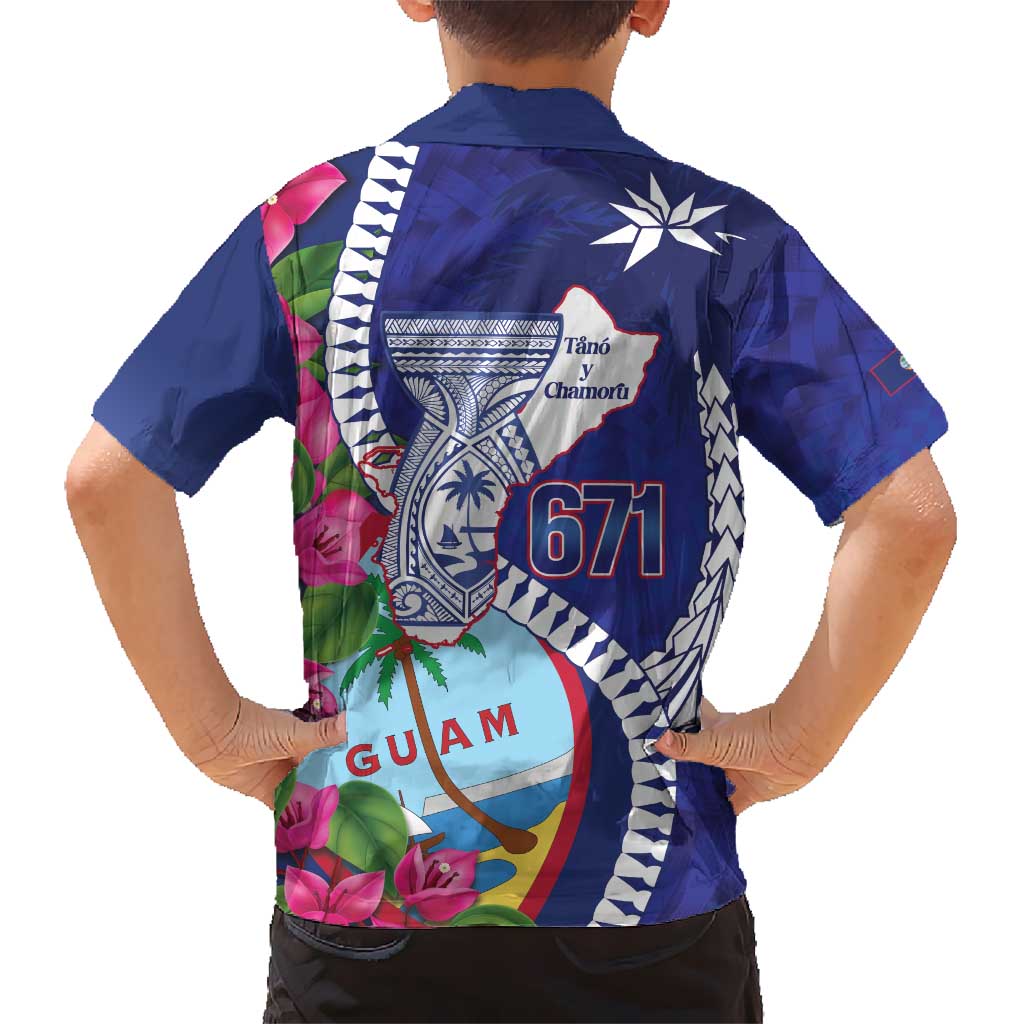 Biba Guam Liberation Day Hawaiian Shirt Tano y Chamoru Latte Stone Blue