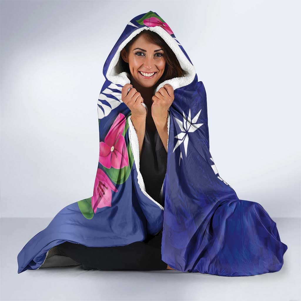 Biba Guam Liberation Day Hooded Blanket Tano y Chamoru Latte Stone Blue