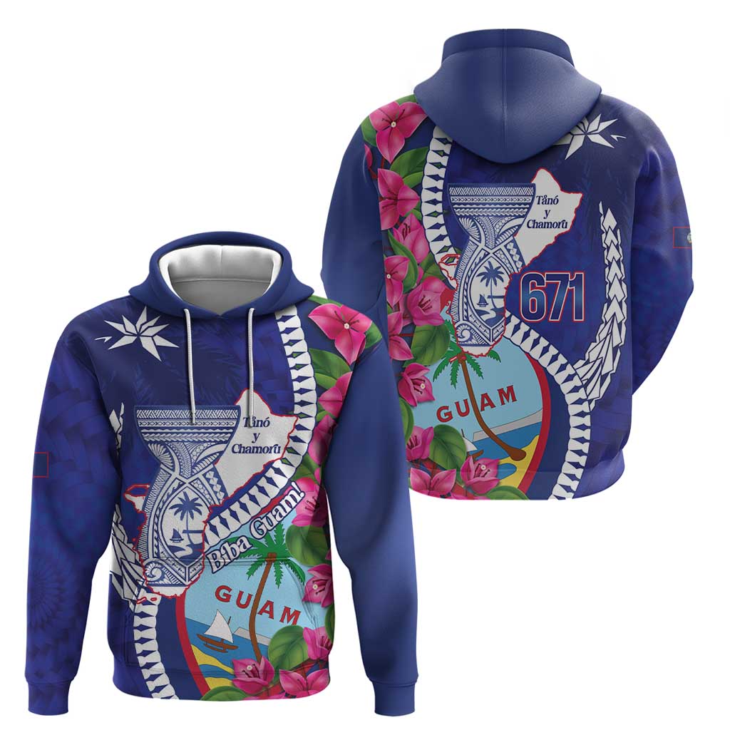 Biba Guam Liberation Day Hoodie Tano y Chamoru Latte Stone Blue