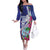 Biba Guam Liberation Day Off The Shoulder Long Sleeve Dress Tano y Chamoru Latte Stone Blue