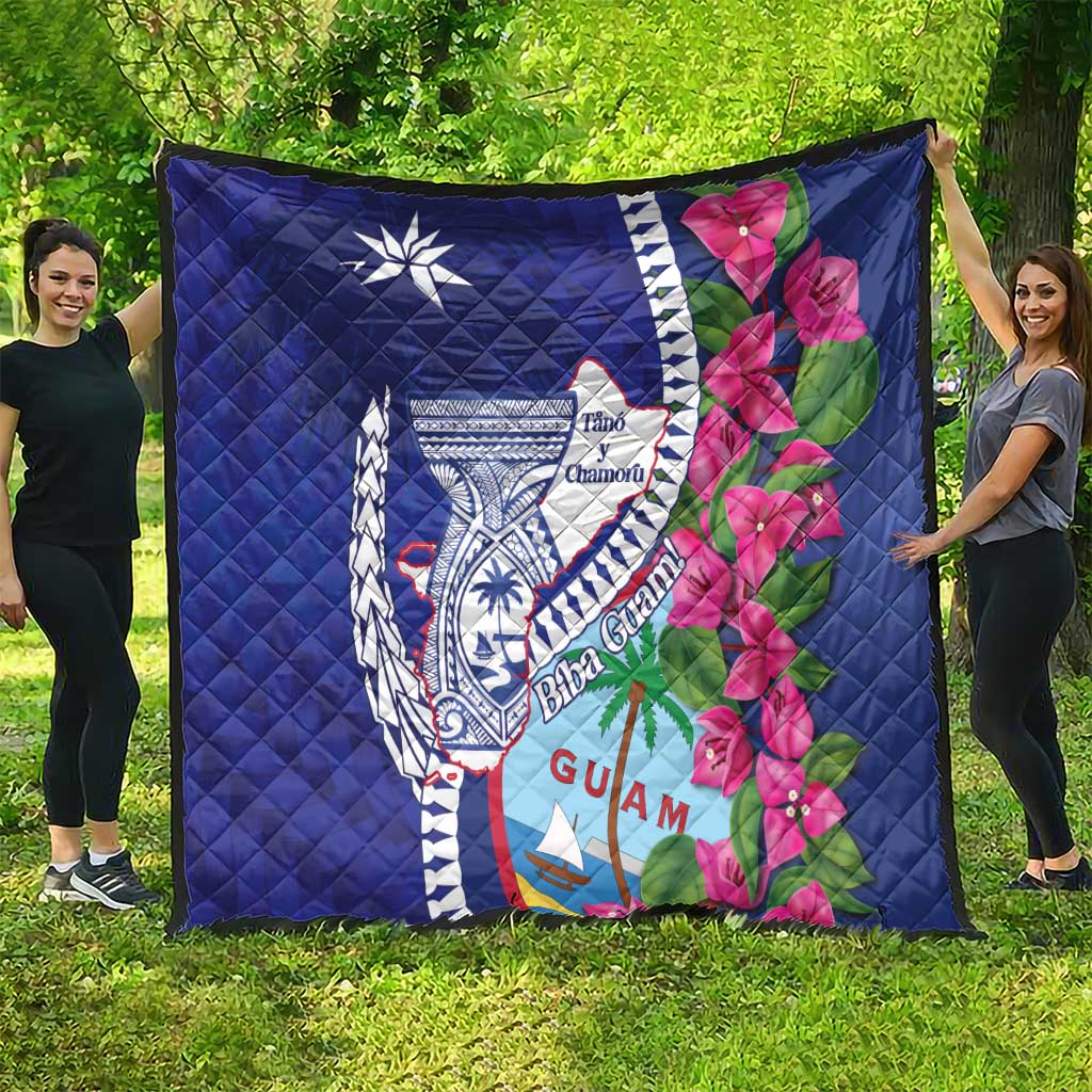 Biba Guam Liberation Day Quilt Tano y Chamoru Latte Stone Blue