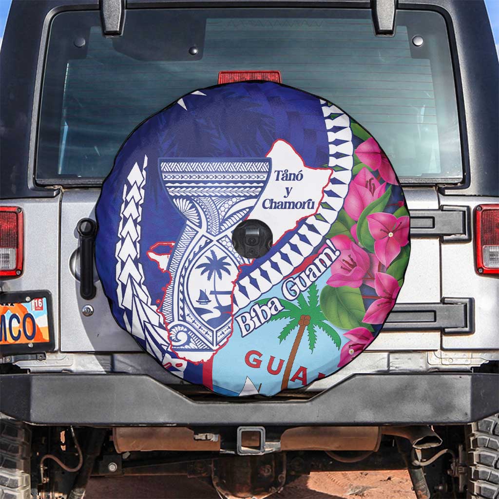 Biba Guam Liberation Day Spare Tire Cover Tano y Chamoru Latte Stone Blue
