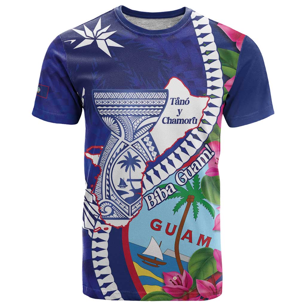 Biba Guam Liberation Day T Shirt Tano y Chamoru Latte Stone Blue