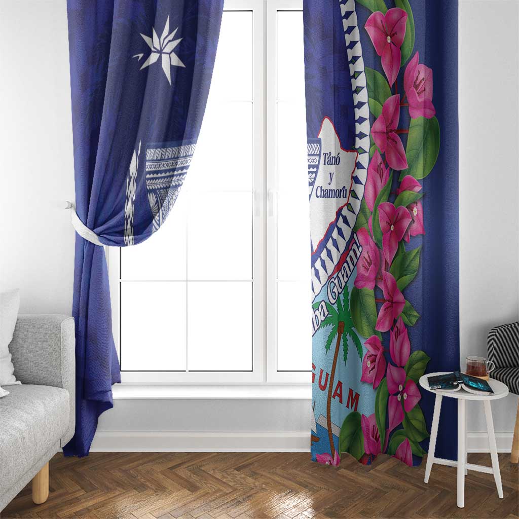 Biba Guam Liberation Day Window Curtain Tano y Chamoru Latte Stone Blue