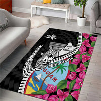 Biba Guam Liberation Day Area Rug Tano y Chamoru Latte Stone Black
