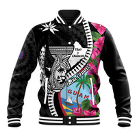 Biba Guam Liberation Day Baseball Jacket Tano y Chamoru Latte Stone Black